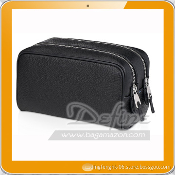 Small double zippers Wash Bag in black